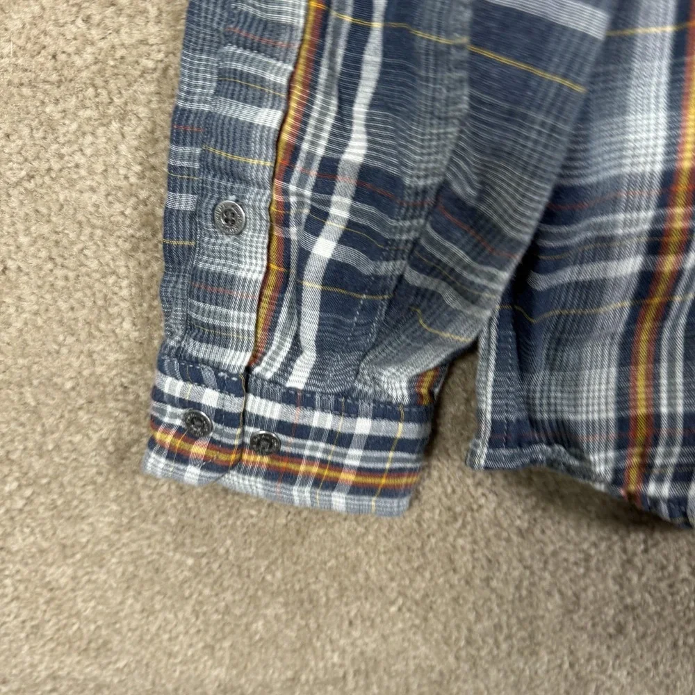 Kuhl‎ Shirt Mens Large Blue Plaid Flannel Lined Long Sleeve Button Up Casual